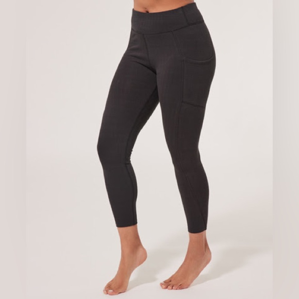 PACT WEAR organic cotton Women’s black-grey jacquard full leggings, SMALL